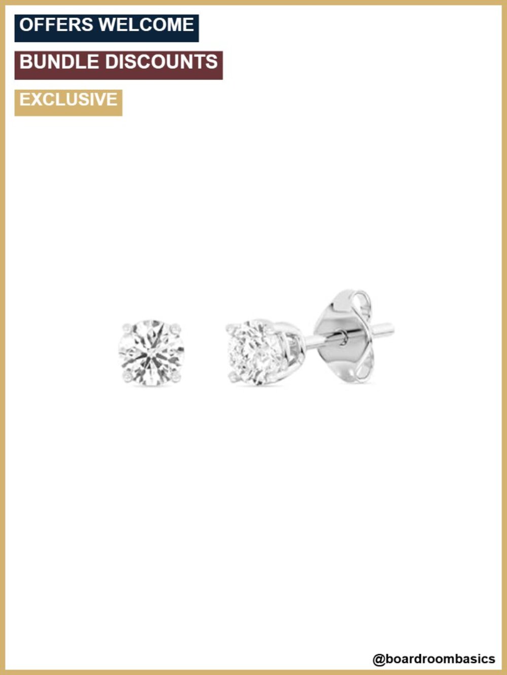 Lab-Grown Diamond Stud Earrings 925 Sterling Silver Hypoallergenic 4-Prong